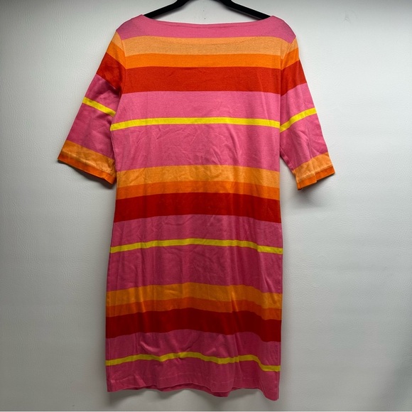Talbots Tshirt Colorful Striped Dress size M - Picture 3 of 8